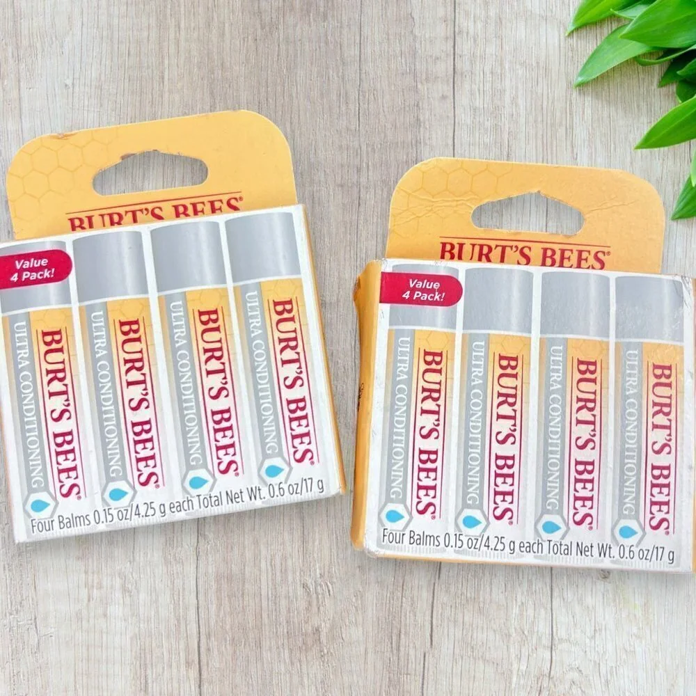 BURTS BEES Lot of 8 ULTRA Moisturizing Hydrating Lip Balm Conditioner Kokum Shea